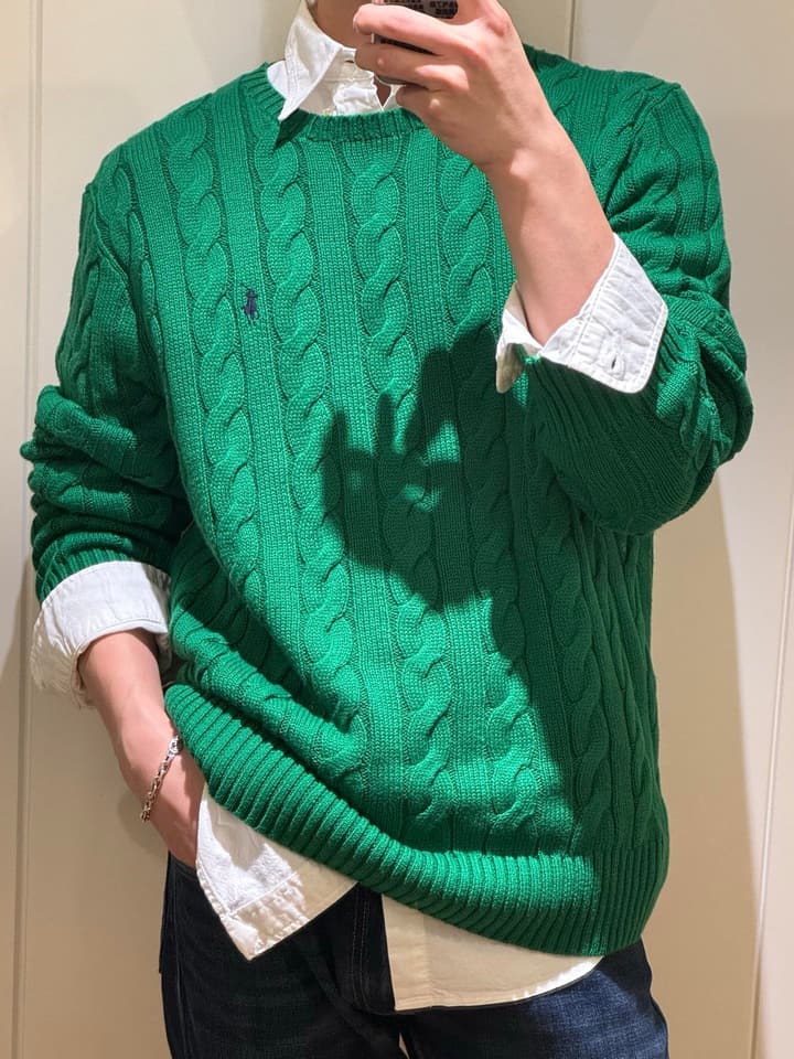 Ralph Lauren Inspired Cable Knit Sweater in Black