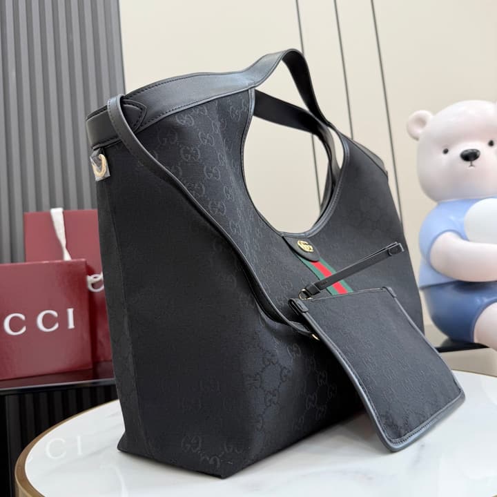 Gucci Giglio GG Canvas Tote Bag – 2026 Spring/Summer Collection in Black GG Canvas