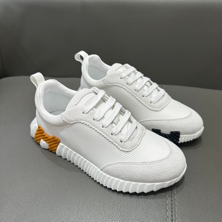 Hermès Bouncing Tech Mesh Sneakers in Black And White