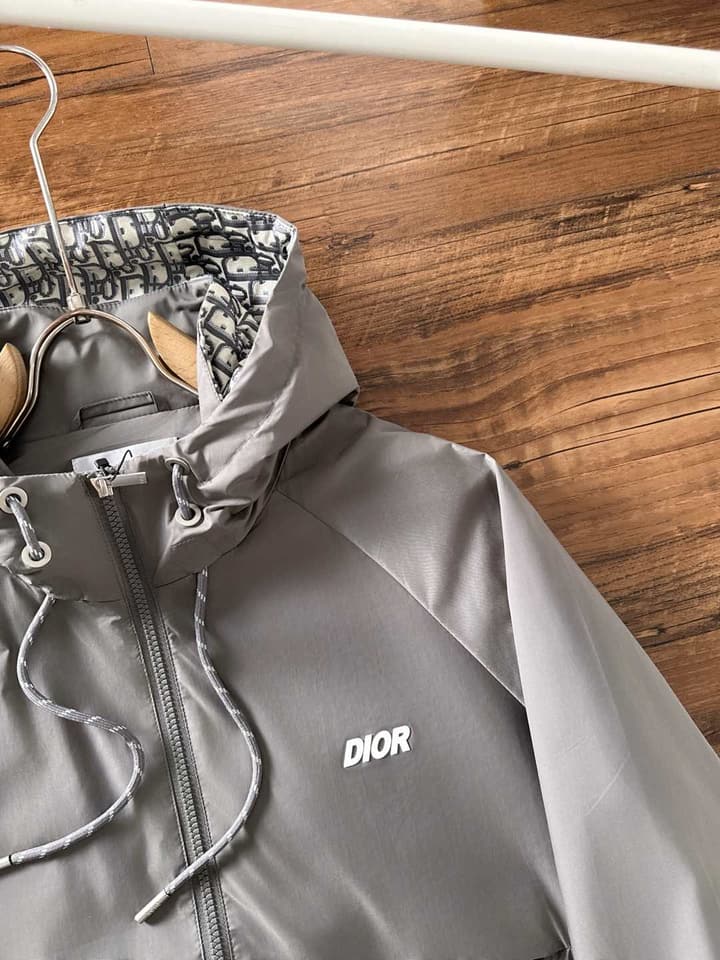 Dior High-End Woven Trench Coat – 2025FW in Black Windbreaker