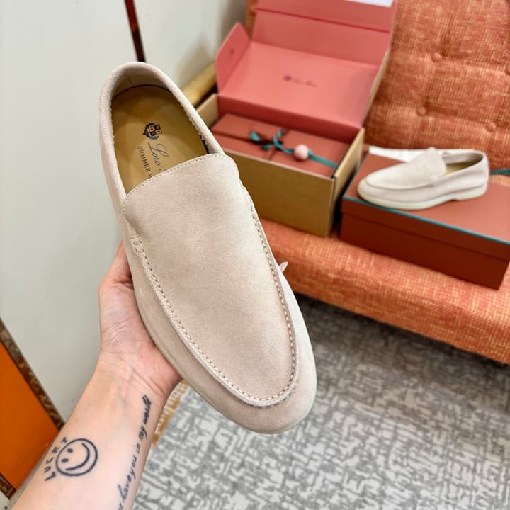 Loro Piana Suede Loafers in Brown