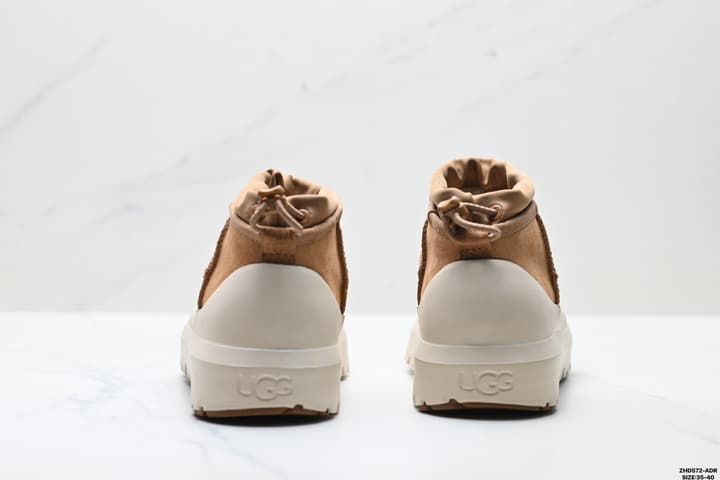 UGG Tasman Weather Hybrid Mid-Top Snow Boots in Tan Suede With Beige Sole