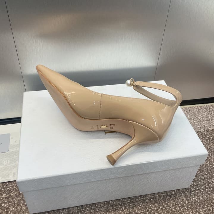 Dior J'ADIOR Jolie Pearl Pointed-Toe Pumps – 2024 Spring/Summer Collection in Glossy Black