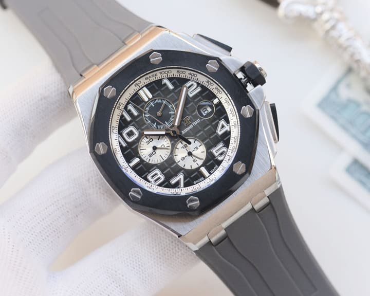 Audemars Piguet Royal Oak Offshore Automatic Watch in Black Skeleton & Green