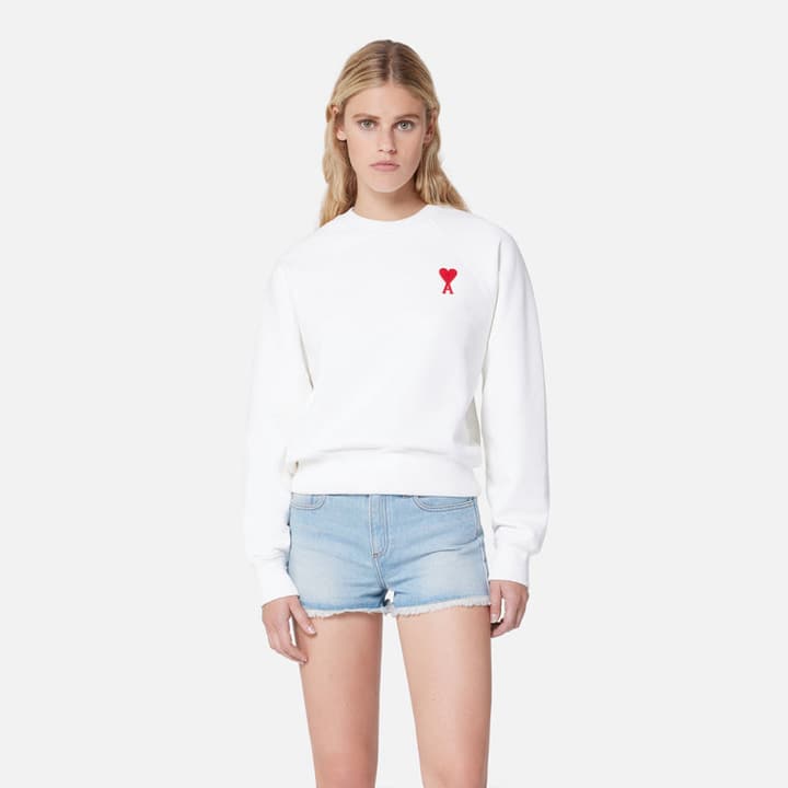 Ami Paris Ami de Coeur Raglan Crewneck Sweatshirt – Autumn/Winter in Classic Black