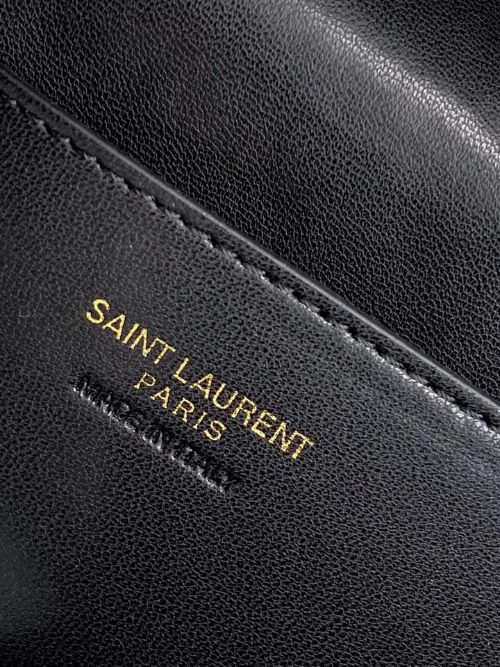 Saint Laurent LE CASSANDRE Quilted Lambskin Clutch Bag in Black