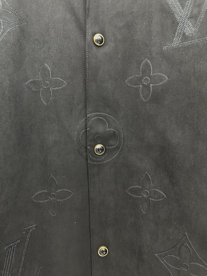 Louis Vuitton Black Monogram Collared Jacket in Black Monogram Jacket