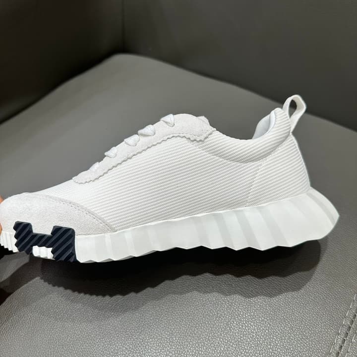 Hermès Bouncing Tech Mesh Sneakers in Black And White