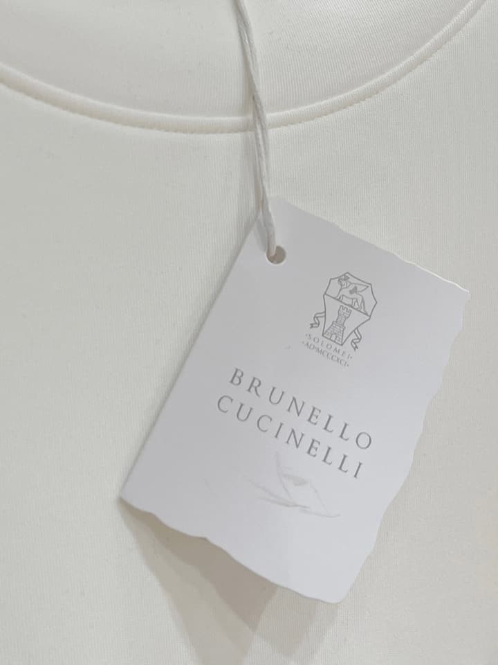 Brunello Cucinelli Men's Embroidered Logo Base Layer Top – 2025FW in Classic Black
