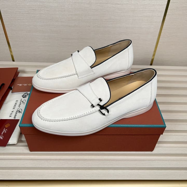 Loro Piana New Moccasin Shoes in Brown Suede