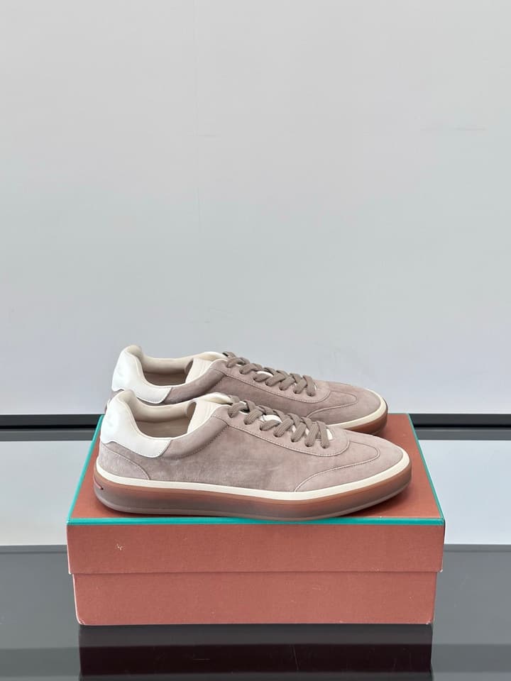 Loro Piana WeekendWalk Suede Sneakers in Cream Suede