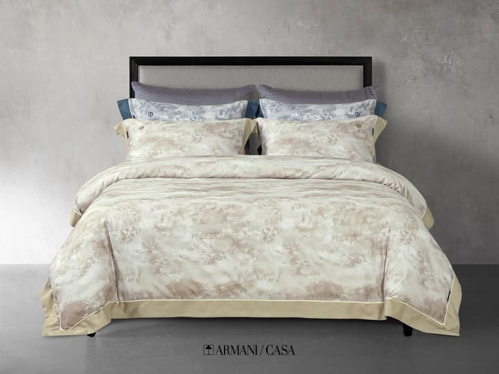 Armani Casa High Definition Oriental Zen Bedding Set in Champagne Gold Print