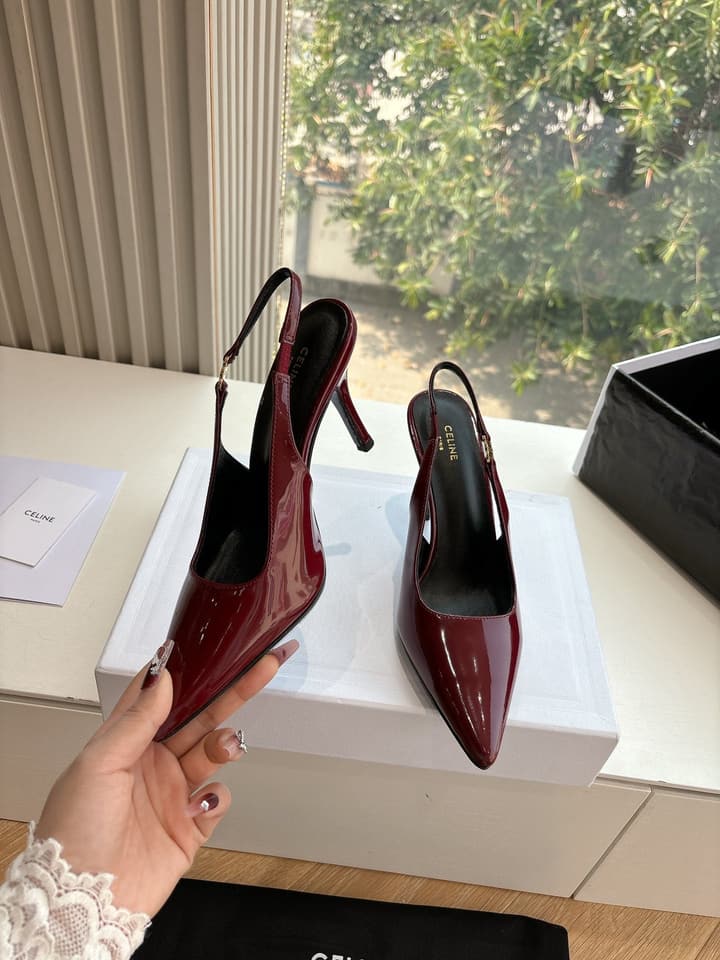 Celine Runner Platform Sneakers – 2025 Spring/Summer Collection in Burgundy Patent