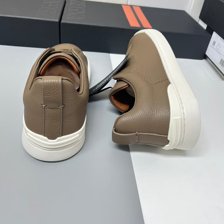 Zegna SECONDSKIN Triple Stitch™ Casual Sneakers in Monochromatic Black