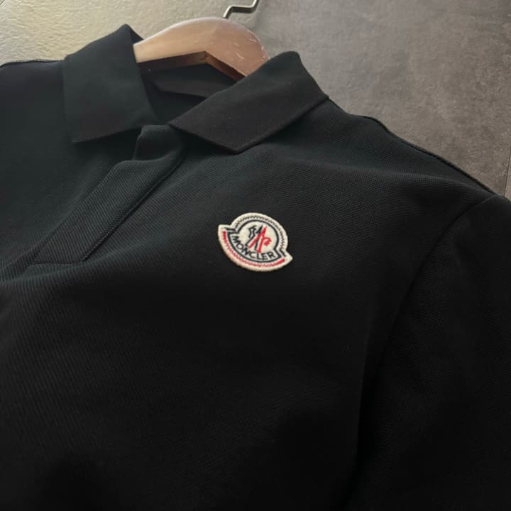 Moncler Logo Cotton Polo Shirt – 2026SS in Black
