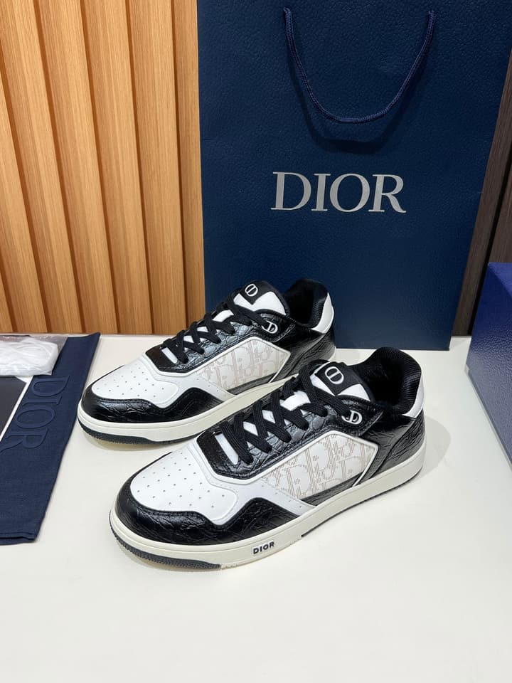 Dior B27 Unisex Sneakers – 2025 Collection in Black And Khaki Oblique