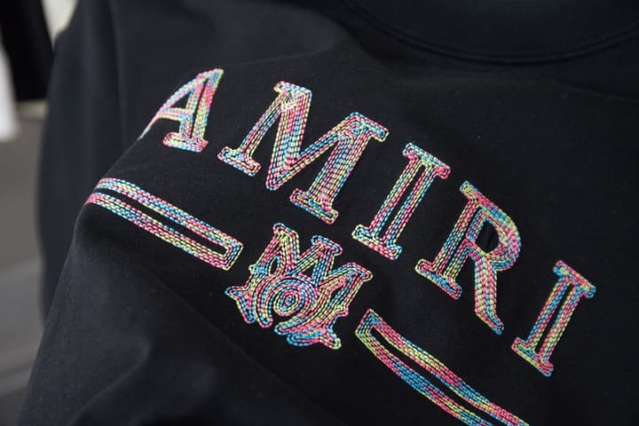Amiri Embroidered Letter T-Shirt – 26SS Early Spring Collection in Black