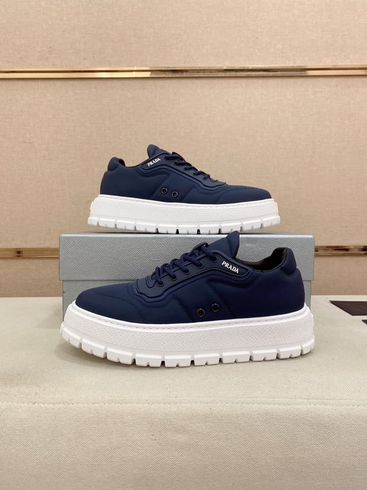 Prada Men's Waterproof Air Cushion Sneakers in Dark Grey
