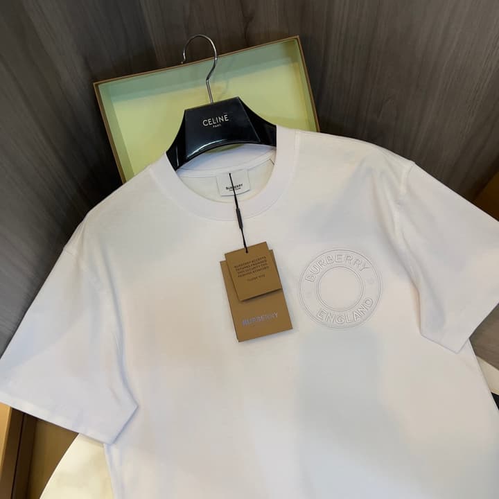 Burberry Micro-Logo Embroidered Cotton T-Shirt – Spring/Summer Collection in Black