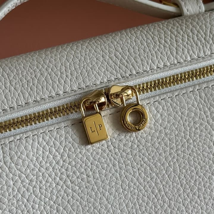 Loro Piana Extra Pocket L19 Crossbody Bag in Cream Gold Hardware