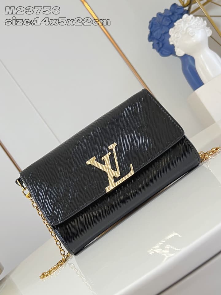 Louis Vuitton Pochette Louise Chain Bag in Beige