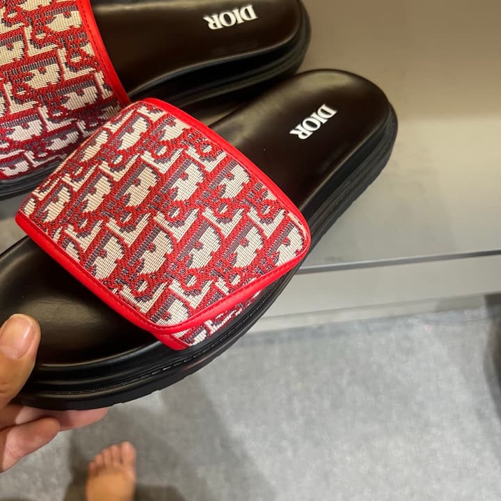 Dior Luxury Slides in Black Textured