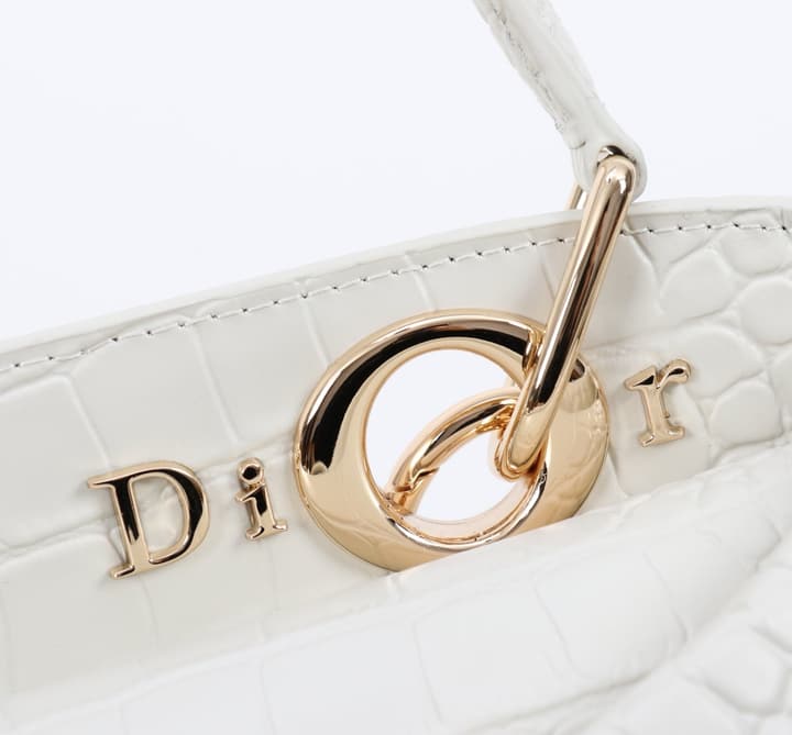 Dior Crocodile Embossed Bow Satchel Bag – 2026SS in Cream Crocodile Embossed