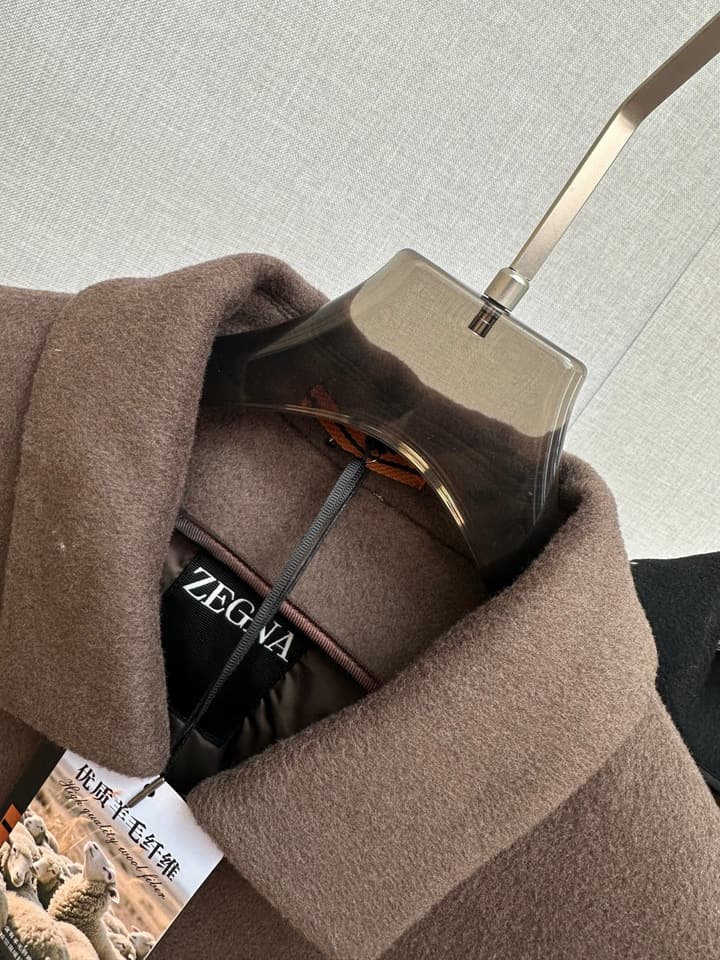 Zegna Merino Wool Detachable Liner Jacket in Brown Taupe