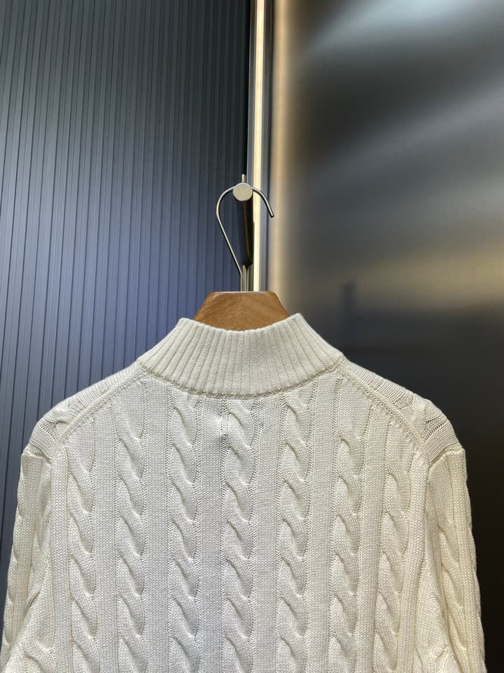 Ralph Lauren Cable Knit Half-Zip Sweater in Navy Blue