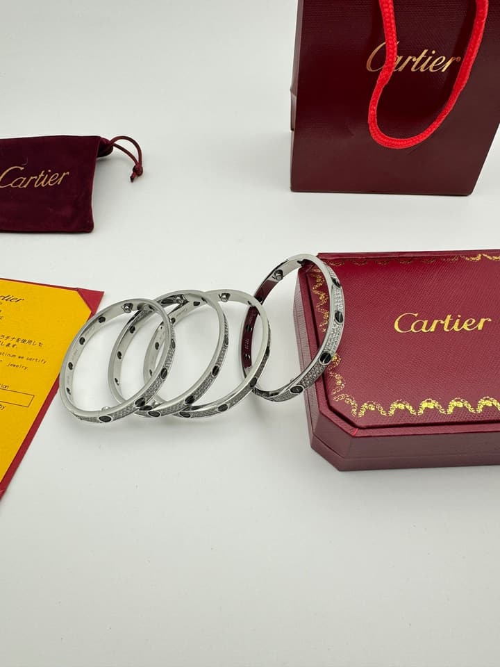 Cartier LOVE Pave Bracelet in Rose Gold Tone Bracelet