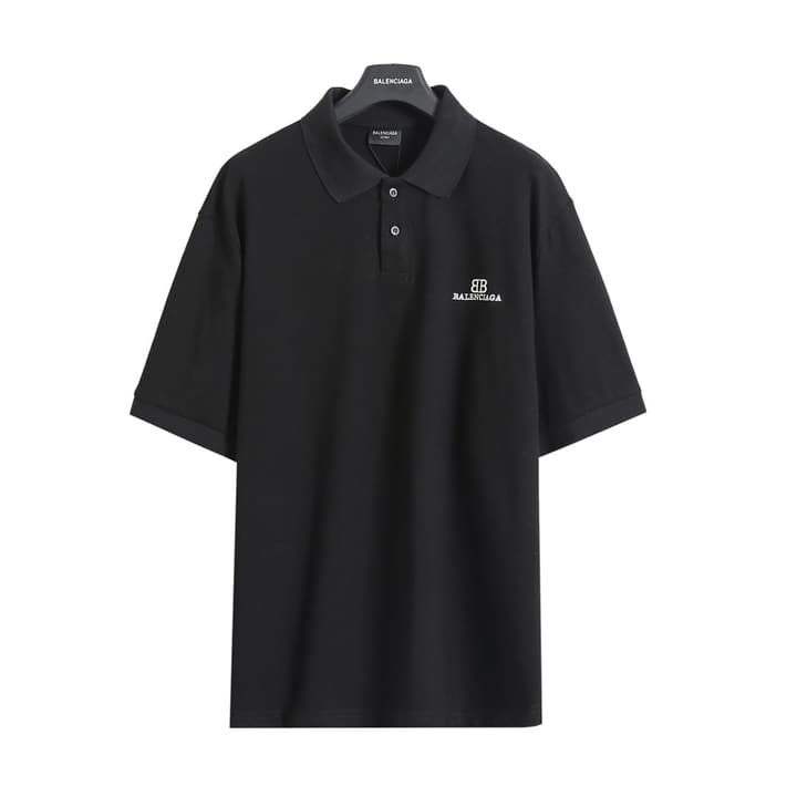 Balenciaga Double B Embroidered Polo Shirt – 26SS in Black