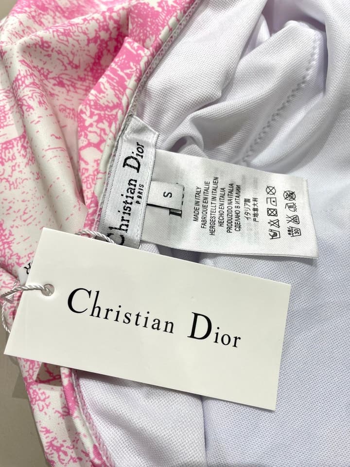 Dior Backless One-Piece Swimsuit in Light Blue Tie-dye Pattern