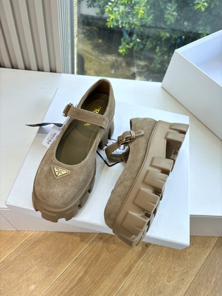 Prada Monolith Platform Mary Jane Loafers – 25FW in Assorted Leather & Suede Collection
