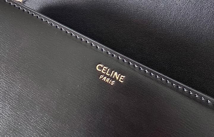 Celine Triomphe Box Calfskin Bag in Burnt Orange