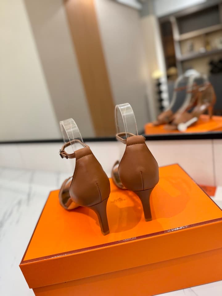 Hermès Classic Smooth Cowhide Heels – 6.5cm in All White
