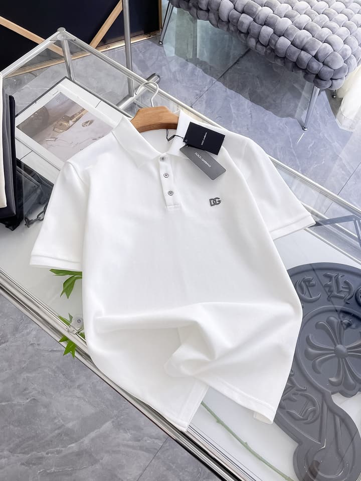 Dolce & Gabbana Minimalist Piqué Polo Shirt – Spring/Summer Collection – 2026 in Black Patch Logo