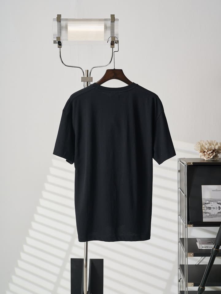 Saint Laurent YSL Embroidered Crewneck T-Shirt in Black
