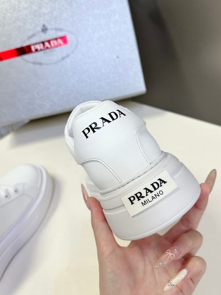 Prada Retro Platform Sneakers in White Sneaker 1