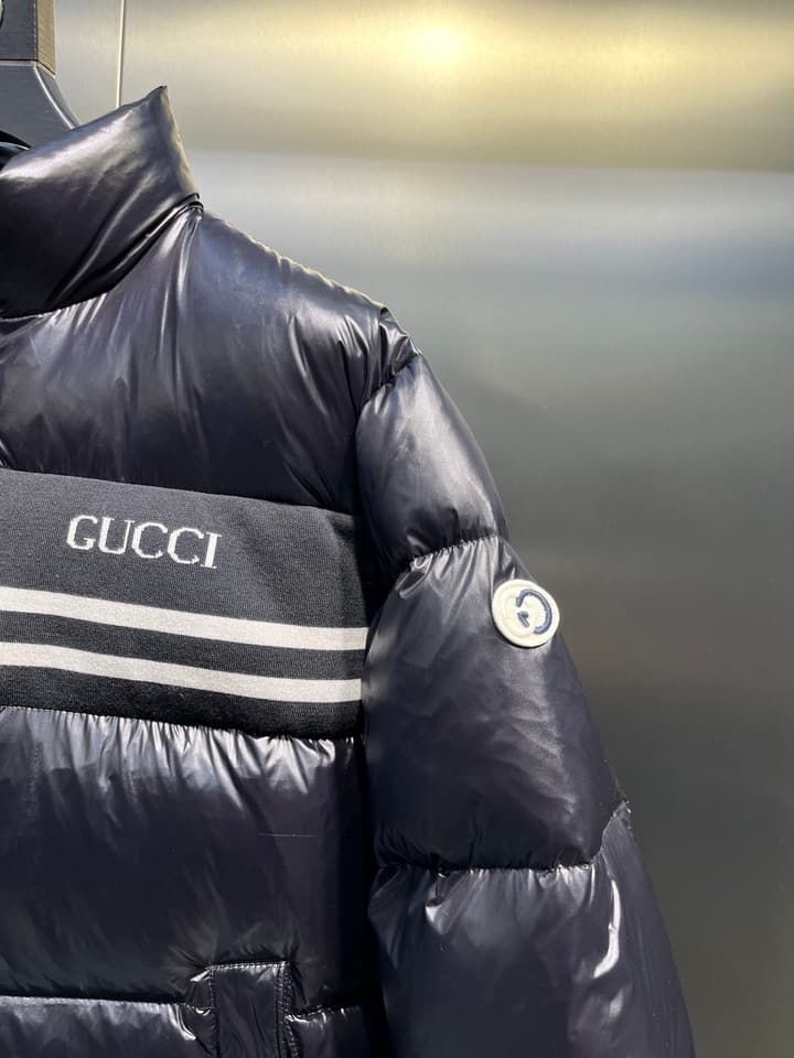 Gucci Down Puffer Jacket in Gold