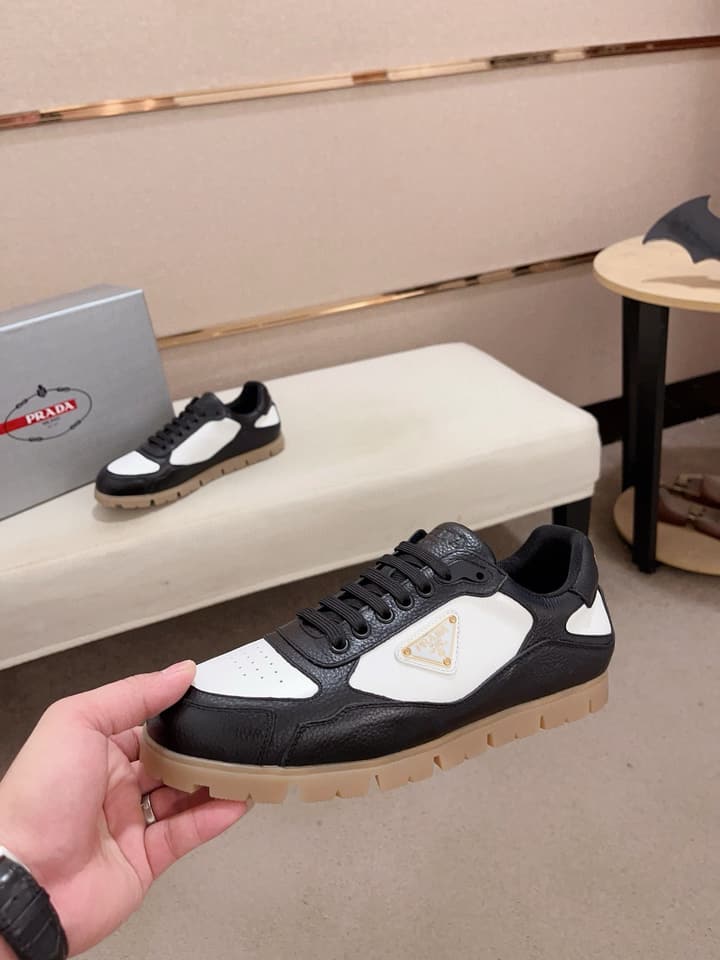Prada Men's Air Cushion Sneakers in Beige Suede