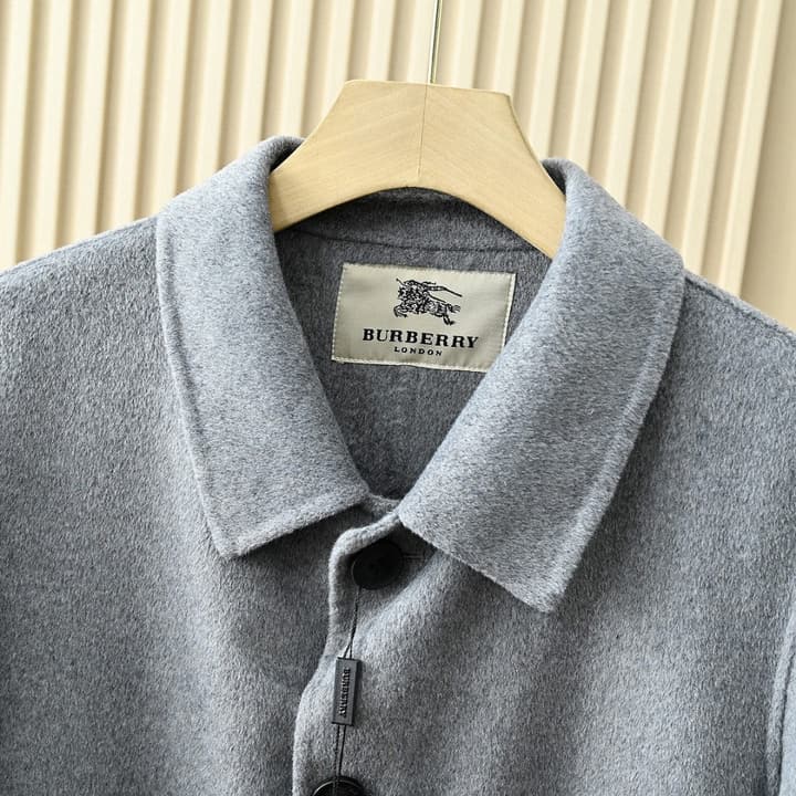 Burberry Men's Double-Faced Wool Trench Coat – 2025FW in Classic Black