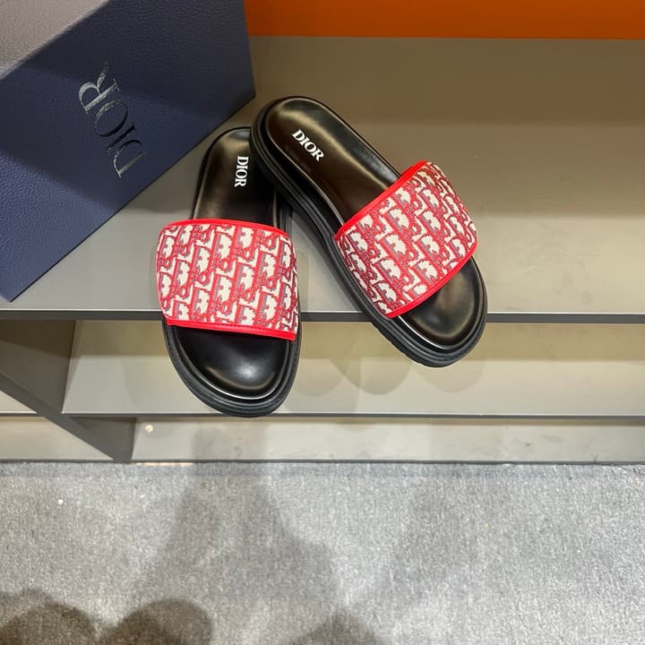 Dior Luxury Slides in Black Textured