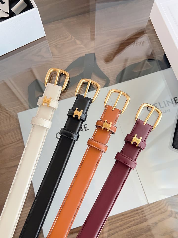 Celine Vivienne Taurillon 25mm Belt in Black Taurillon Leather