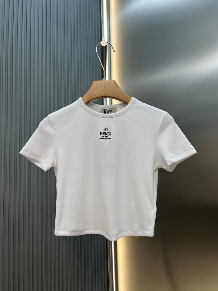 Fendi Roma Embroidered Knit T-Shirt in Black