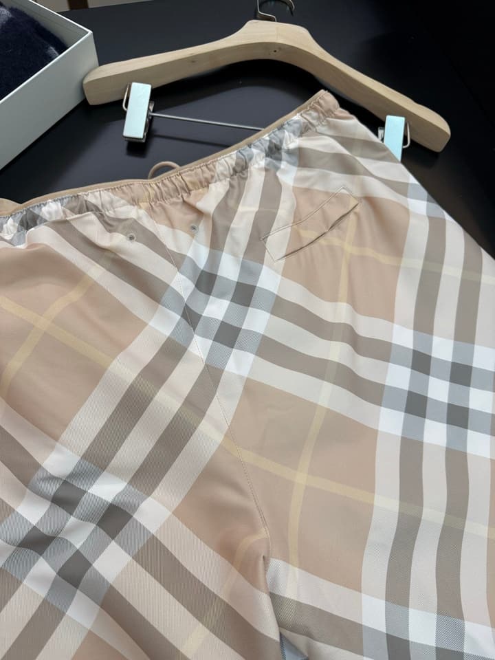 Burberry Diagonal Check Swim Shorts in Apricot