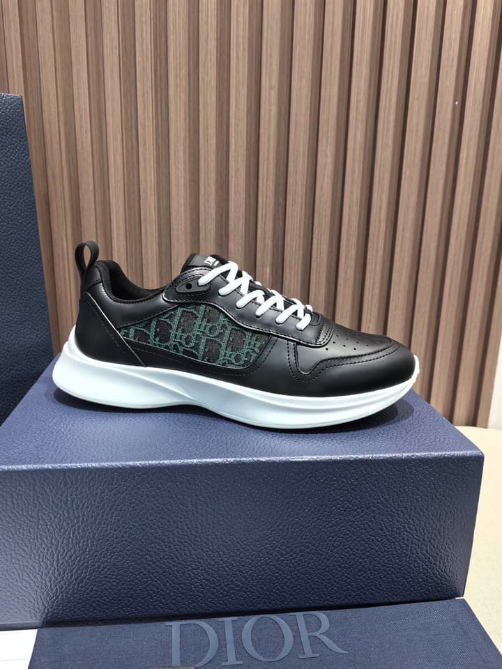 Dior Men's Leather Sneakers – New Collection in All Black