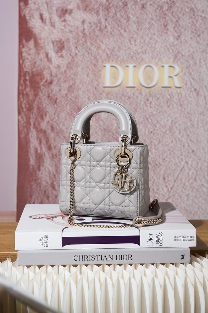 Dior Classic Lady Lambskin Handbag in Blush Pink