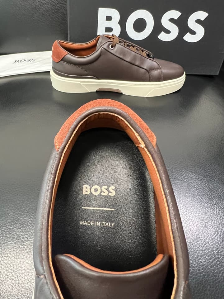 Boss Panelled Leather Sneakers