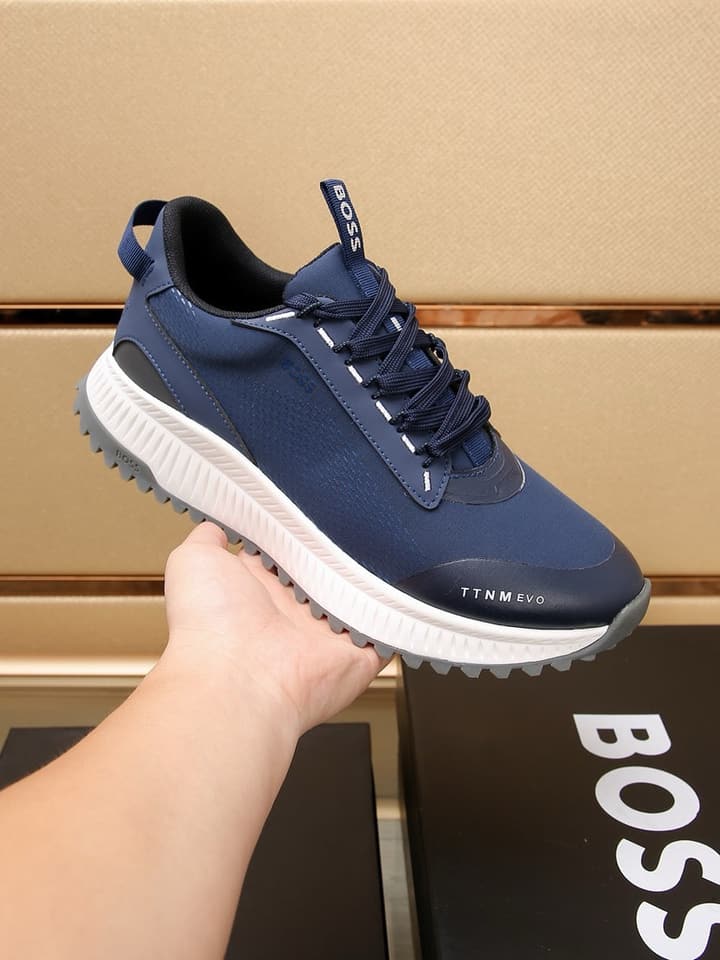 Boss New Men's Athletic Sneakers in Monochromatic Black