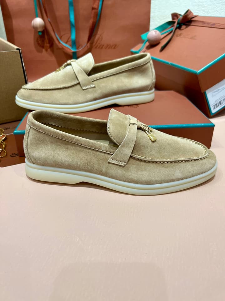 Loro Piana My Charms Classic Loafers in Nude